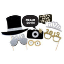 21Pcs New Year's Eve Party Card Masks Photo Booth Prop Christmas Decor Supplies