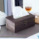 Retro Wooden Tissue Box Home Office Wooden Storage Decor Organizer Napkin C H3E5
