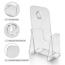 6 Pack Premium Trifold 4 Inches Wide Brochure Holder, Plastic Brochure Hold