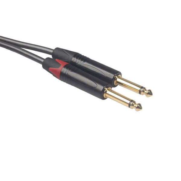 4.9ft Dual 6.35mm 1/4 TS Mono Male to Dual RCA Male Adapter Audio Cable A#S