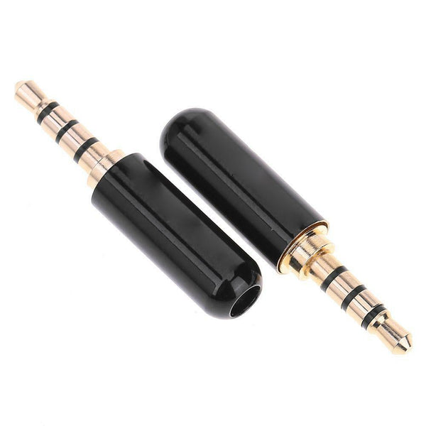 2pcs/set 3.5mm 1/8in TRRS 4-Pole Male Jack Plug Adapter Headphone DIY Connectors