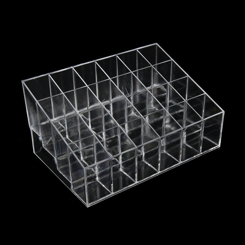 Clear 24 Makeup Lipstick Cosmetic Storage Display Stand Racks Holder Organizer U