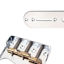 Chrome Guitar Bridge Cut-Down Sides Compensated Brass Saddles Control Plate