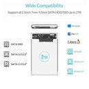 USB 3.0 to SATA Hard Drive Enclosure Caddy Case For 2.5" Inch HDD / SSD Exte Hn