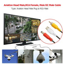 4Pin Aviation Head Male Plug to RCA Female RCA Male DC Male Cable Adapter