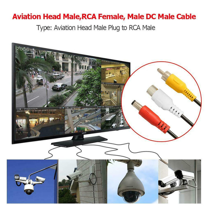 4Pin Aviation Head Male Plug to RCA Female RCA Male DC Male Cable Adapter