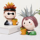 2 Pcs Cute Succulent Pots Flowerpot Cactus Plant Box