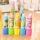 Cute Rubbers for Kids Fruit Lip Salve Lipstick Rubber Erasers Smooth Appear B6M5