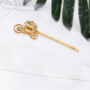 Hollow Hair Clip Hairpin Women Accessory Rhinestone Hairgrip (Pumpkin Car) A