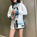 Transparent PVC Shoulder Messenger Bag Unisex Casual Crossbody Bags (White)