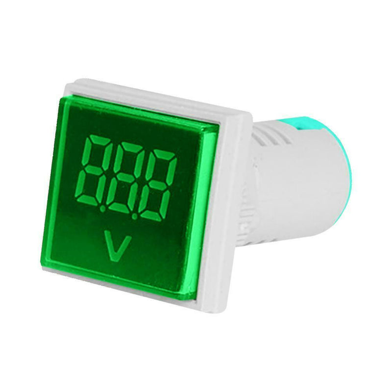 AC 60-500V Digital Voltmeter LED Indicator Lamp Square Signal Light (Green)