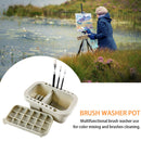 Multifunctional Bucket With Palette Tool Stationery Paint Brush Washer Pot