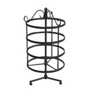 144 Holes 4 Tiers Round Rotatable Earrings Women Jewelry Stand Rack (Black)