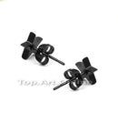 1 Pair Black Cool Stainless Steel Star Men's Earring Ear Stud Eardrop Gift 13mm