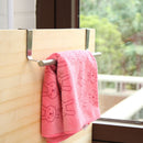 Over Door Kitchen Bathroom Stainless Steel Towel Hanger Hook Hanging Rack