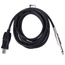 Guitar Bass 1/4'' 6.3mm To USB Link Connection Instrument Cable Adapter