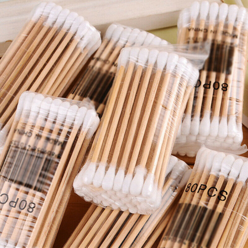25pack(825pcs) Disposable Cotton Swab Applicator Q-tip Swab Bamboo Handle Sturdy