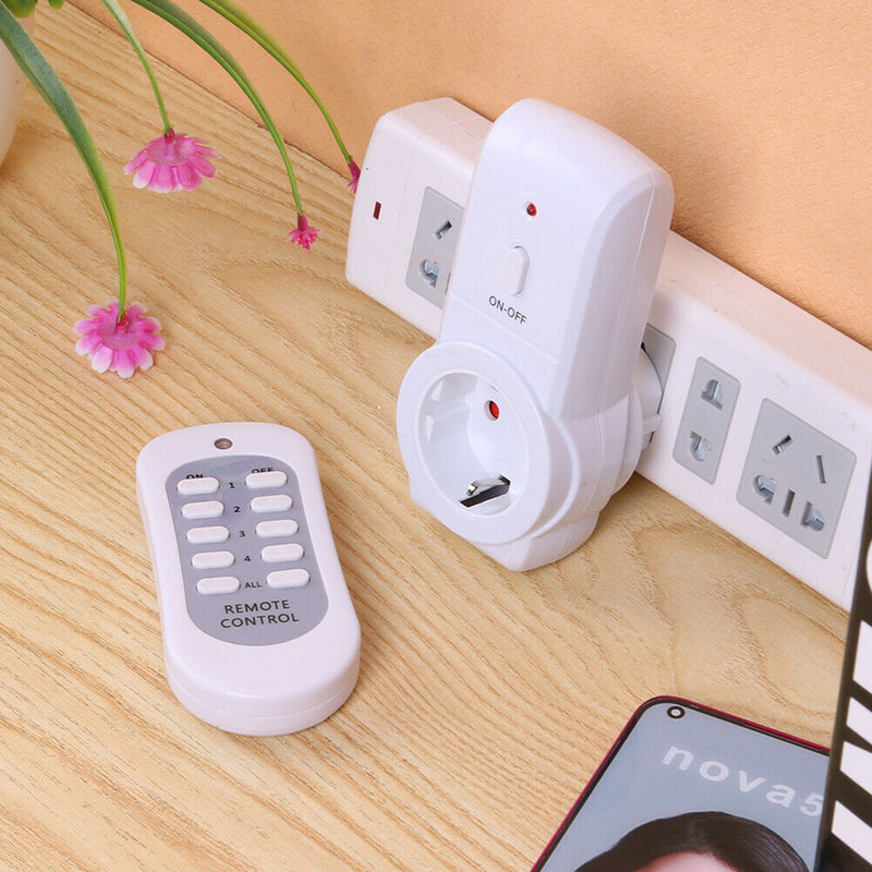 230V 10A Wireless Remote Control Power Outlet Light Switch Socket 1 EU Plug