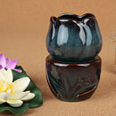 Lotus Incense Burner Fragrance Oil Tart Warmer Holder Candle Holder Blue