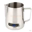 2cps 600ML Stainless Steel Coffee Milk Frothing Jug Garland Cup with Thermometer