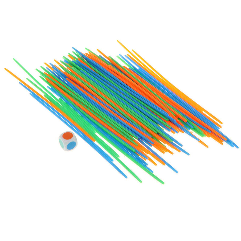 100 Pieces Plastic Classic Colored Pickup Sticks Game Party Favors Kids Children