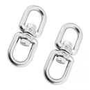 Pair 6mm Hike Climing Accessory Stainless Steel Rotation Quick Hook Buckles