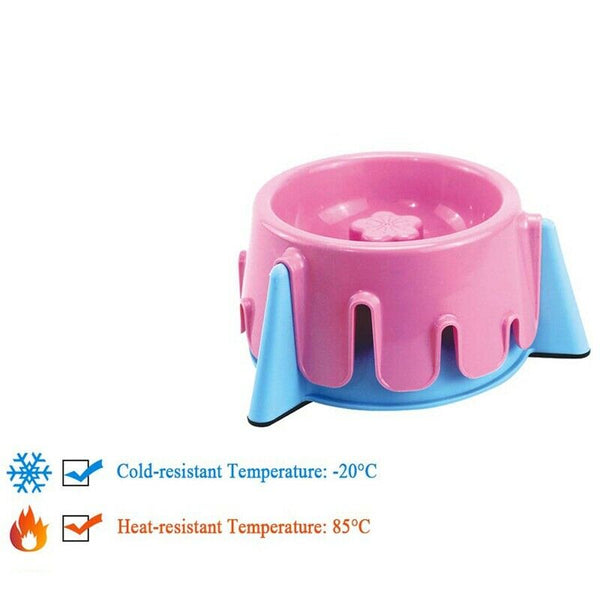 Pet Slow Food Feeder Height Adjustable Lovely Cake Shape Durable Multifunct