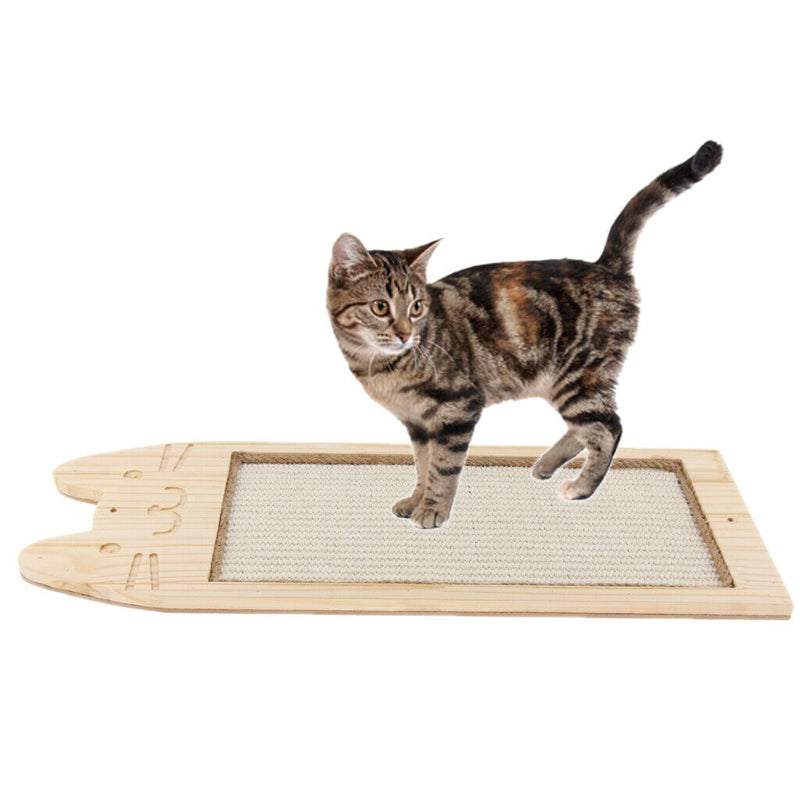 Pet Cat Kitten Wooden Scratch Plate Scratcher Pad Seize Catch Board Mat S