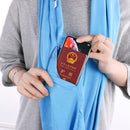Soft Zipper Pocket Loop Scarf Women Autumn Winter Warm Blue O Ring Scarves