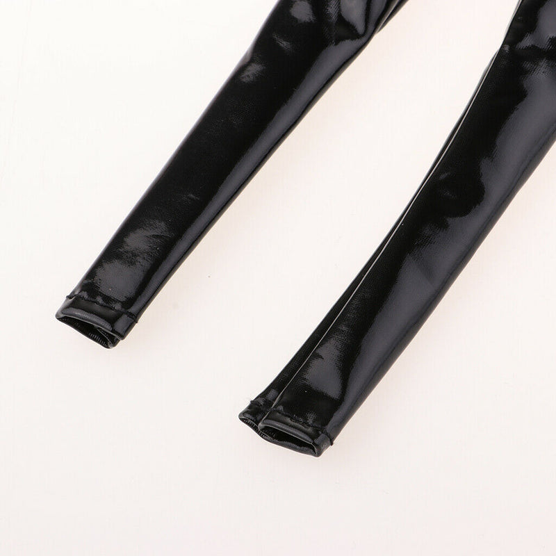 1:6 Scale Black PU Leather Pants Female Trousers Clothes for 12inch Action