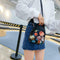 Print Shoulder Messenger Handbags Nylon Women Small Crossbody Bags (Rose)