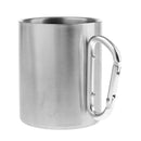 300ML Stainless Steel Outdoor Camping Cup Coffee Mug with Carabiner Handle for