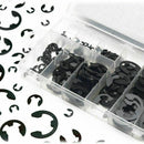 300pc E-Clip Assortment | SAE Black Oxide Fastener Set Retaining Ring Kit