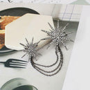 Tassel Shiny Chain Snow Flake Christmas Festival Party Buckle Pin Brooch