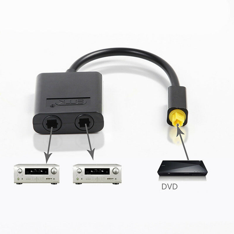 16cm 1-in-2 out Digital Optical Audio Splitter Adapter Cable Device for CD DVD