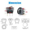 20PCS Led Dot Light 12V Car Auto Boat Round Rocker ON/OFF Toggle SPST Switch New
