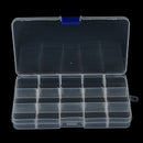 15 COMPARTMENT CLEAR PLASTIC TACKLE BOX Fly Fising LURE Tool Case ES