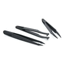 6PC Precision Tweezer Set Plastic Anti Static Tool Kit Size 1/2/3/5/6/8 Black^^