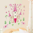 Cartoon Wall Stickers Princess Fairy Castle Wall Decals Kids Nursery Bedroo O0U9