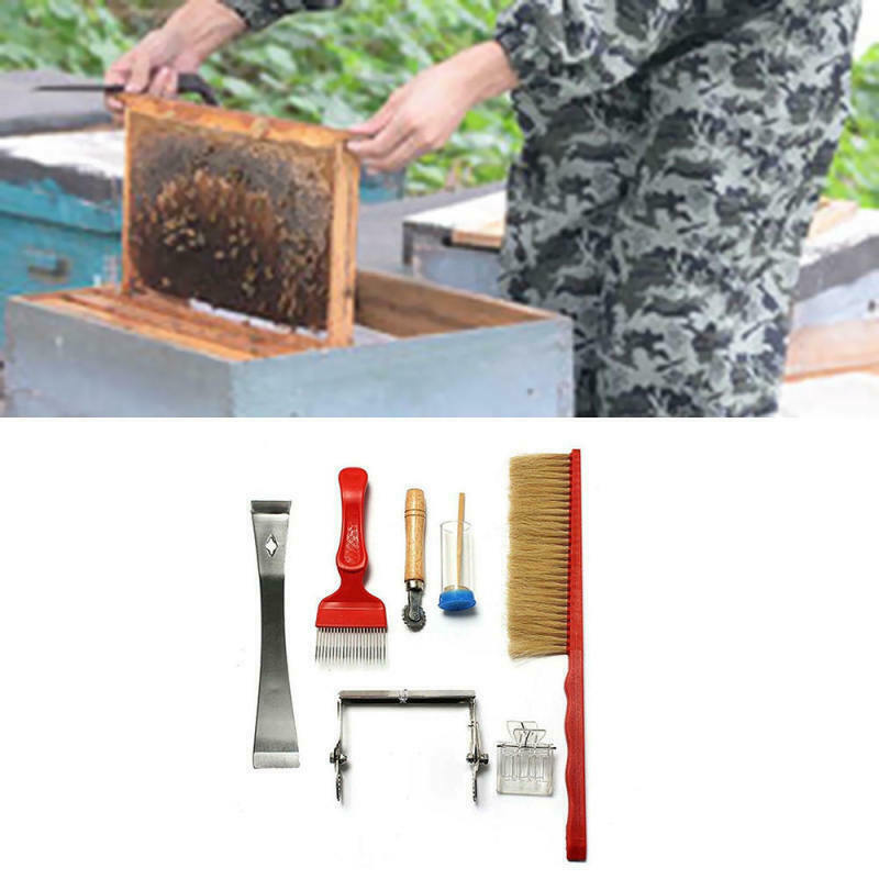 7Pcs Set Bee Tool Beekeeping Equipment Beekeeper Tools Catcher Hive Tool Kits WT
