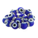 5X(Round Evil Eye Lampwork Rhinestone Crystal Bracelet 0.39" X6D6)