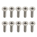 10 Pcs M4 Flat Head, Pure Titanium Machine Screws, Phillips Drive L.(L.)10mm