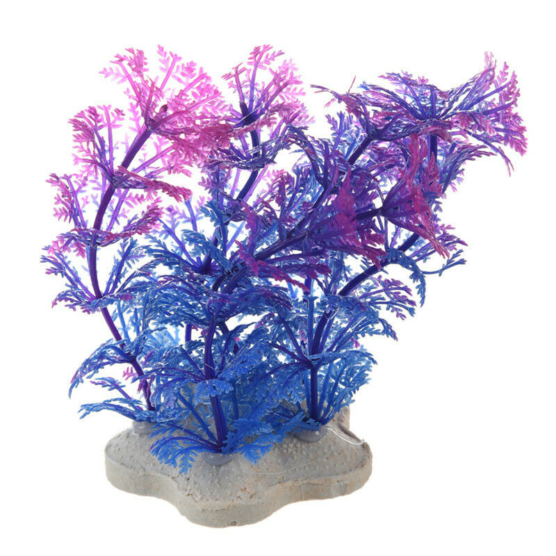 Artificial plant 10CM aquarium decoration water plant purple + blue P9I7