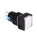 5 Pcs White Square Cap DC 12V Light 1P2T 5 Pins Push Button Switch