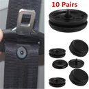 10Pair Black Universal Car Seat Belt Stopper Buckle Button Fastener Safety Clips