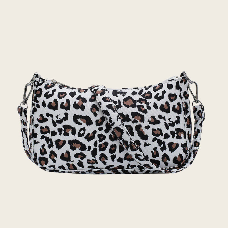 Women Nylon Handbags Shoulder Ladies Fashion Zipper Totes Bag (Leopard)