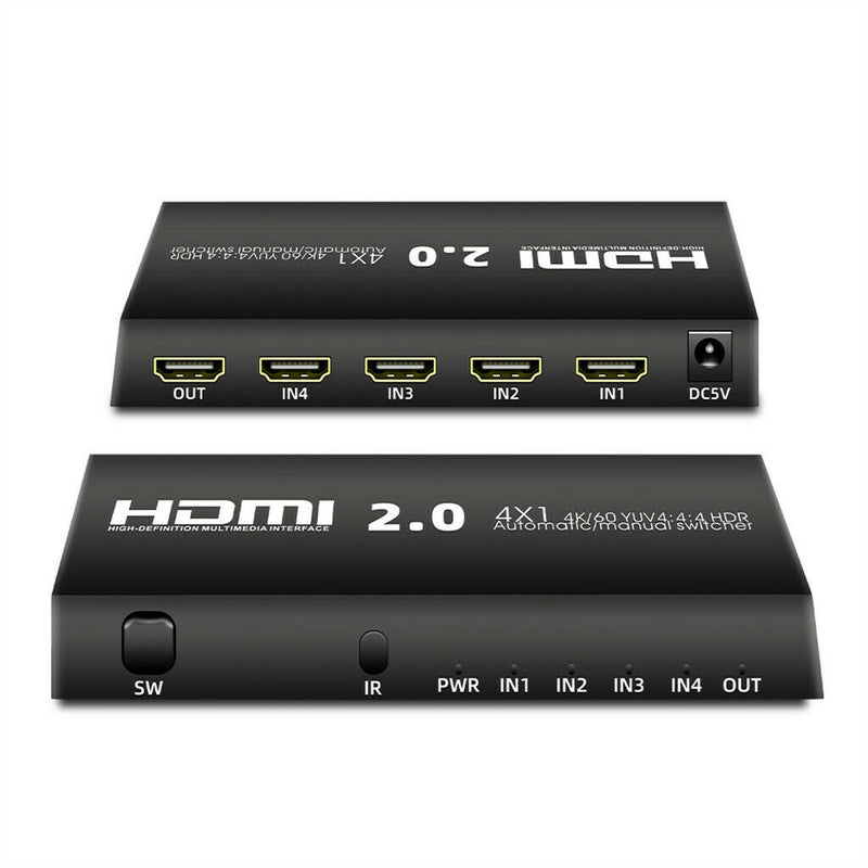 HDMI 2.0 Switcher 4 In 1 Out HD Support 4K 60Hz HDMI Splitter