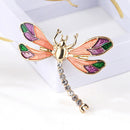 New Enamel Crystal Dragonfly Insect Brooch Scarf Pin Jewelry Bag Ornament Gift-