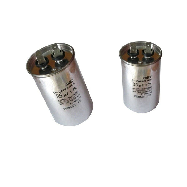 2Pc Air Conditioner Motor Run CBB65 Capacitor 35mfd 450V VAC Volt 35uf Round