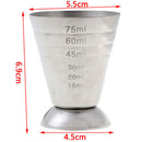 75ml Metal Measure Cup Drink Tool Shot Ounce Jigger Bar Mixed Cocktail BeakerOZ